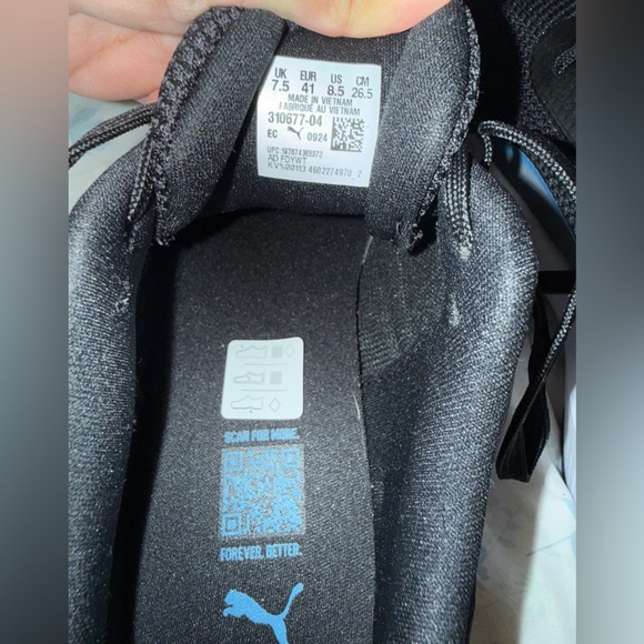 Puma Black and Blue Men’s Athletic Sneakers Sz 8.5 - Picture 9 of 9